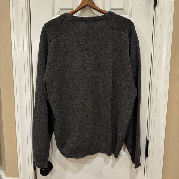 NWOT Clan Douglas Sweater Mens Large Gray Cashmere Wool V-Neck Pullover Scotland - Picture 5 of 5